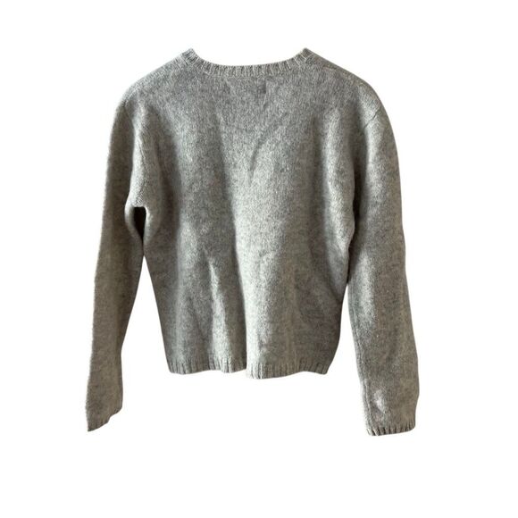 Y2K VINTAGE Abercrombie and Fitch V neck grey oatmeal wool sweater size medium - Picture 5 of 7